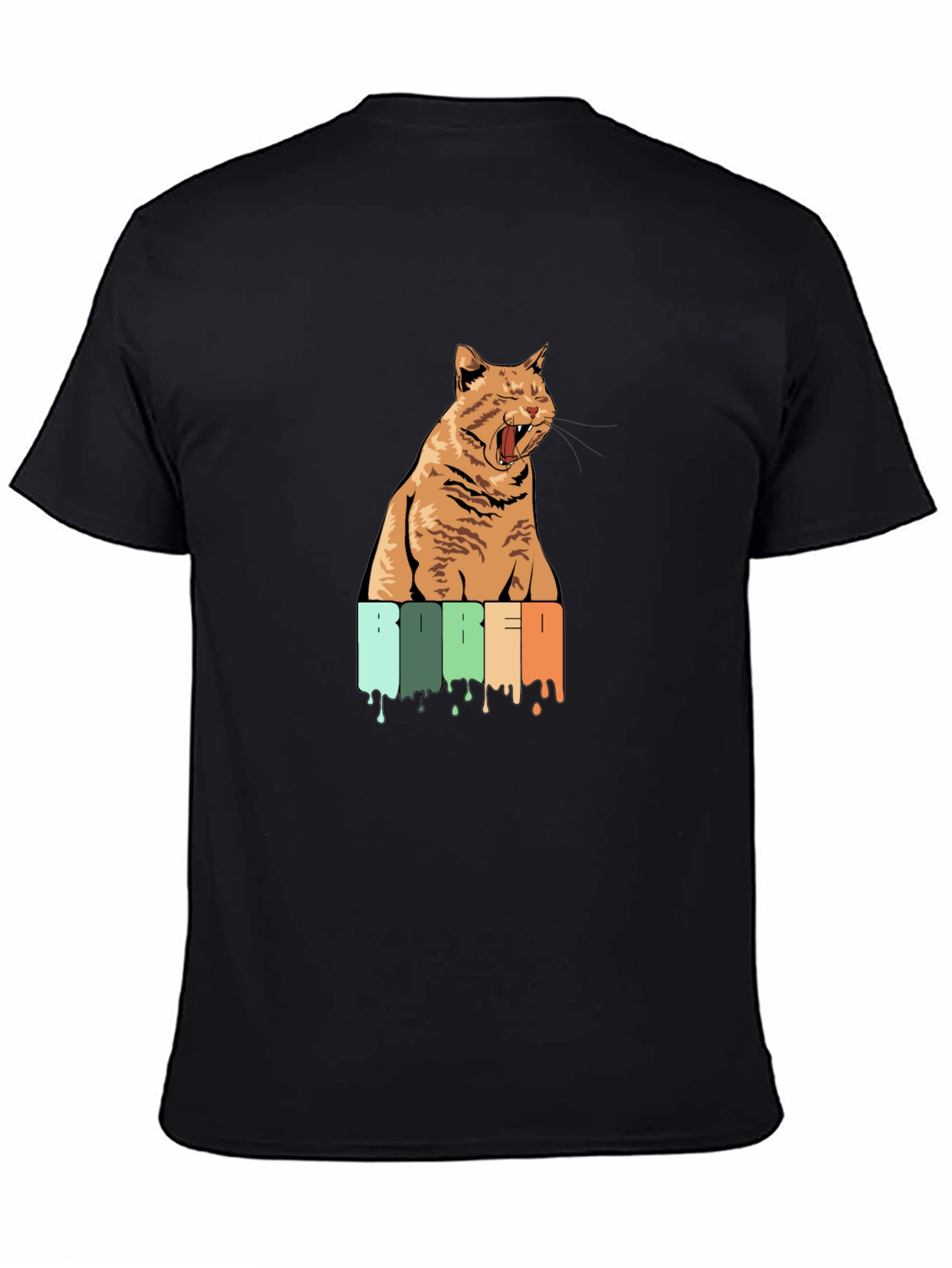 Bored Cat Graphic Tee - Unisex Black T-Shirt