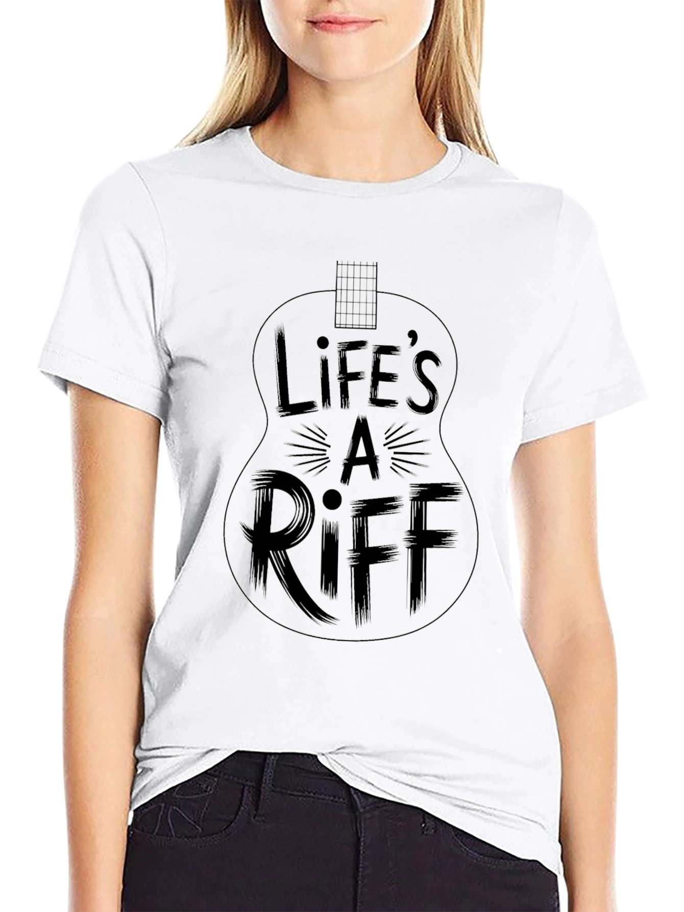 Lifes a Riff Guitar T-Shirt - Black Graphic Tee