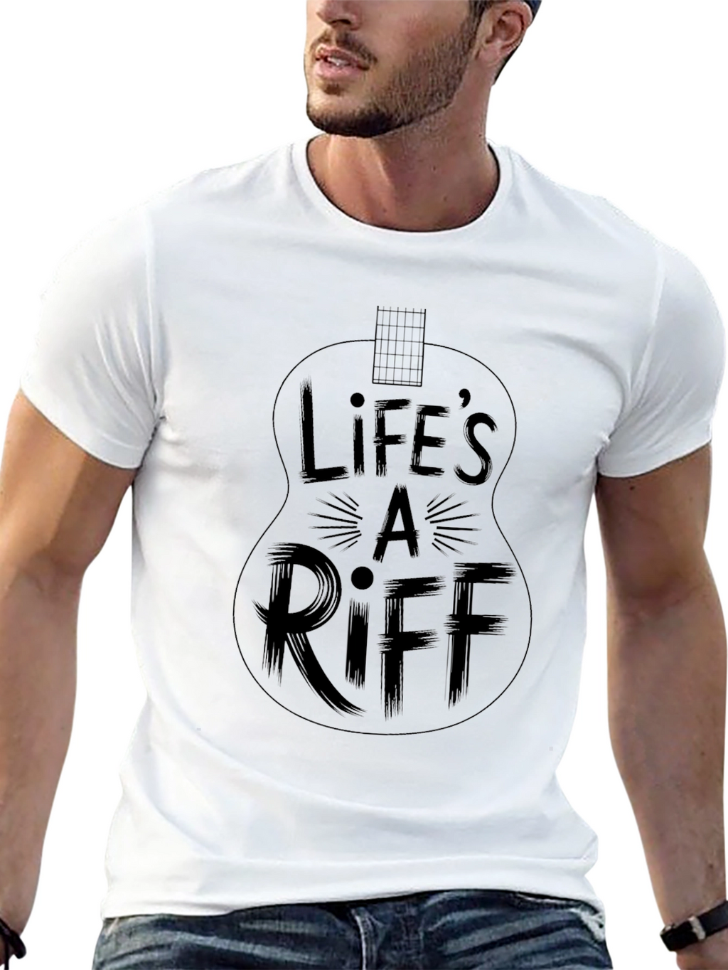 Lifes a Riff Guitar T-Shirt - Black Graphic Tee