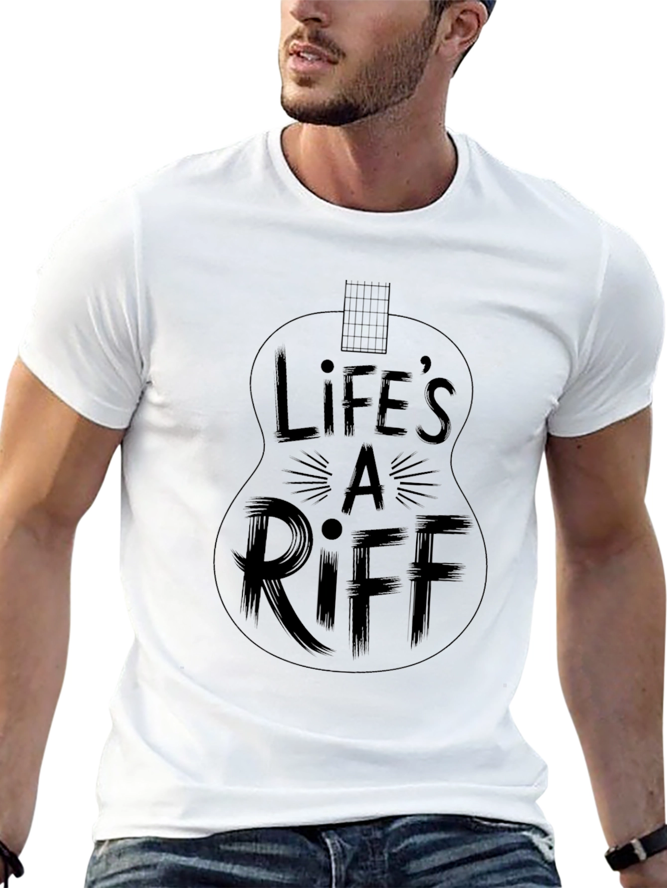 Lifes a Riff Guitar T-Shirt - Black Graphic Tee