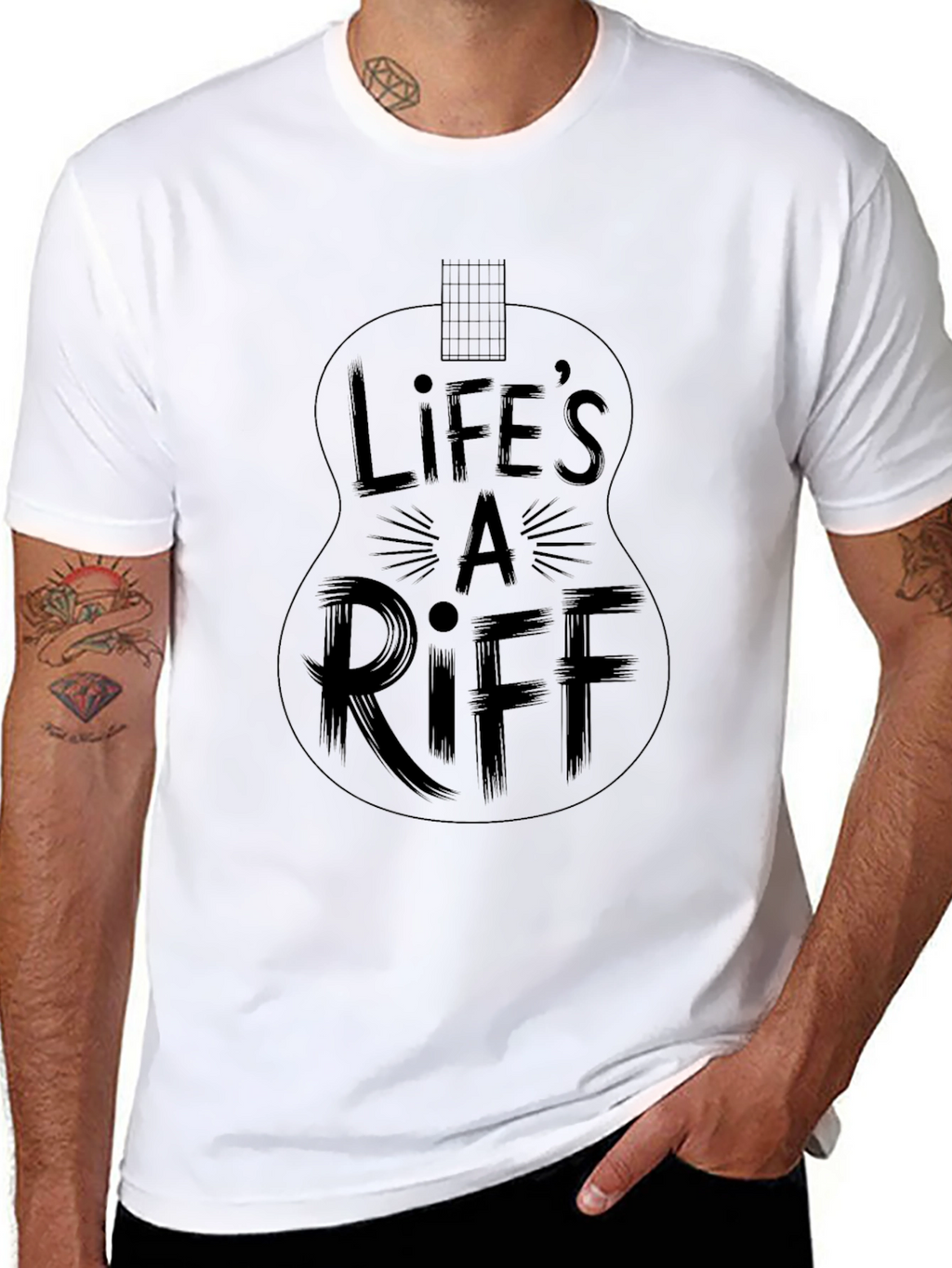 Lifes a Riff Guitar T-Shirt - Black Graphic Tee