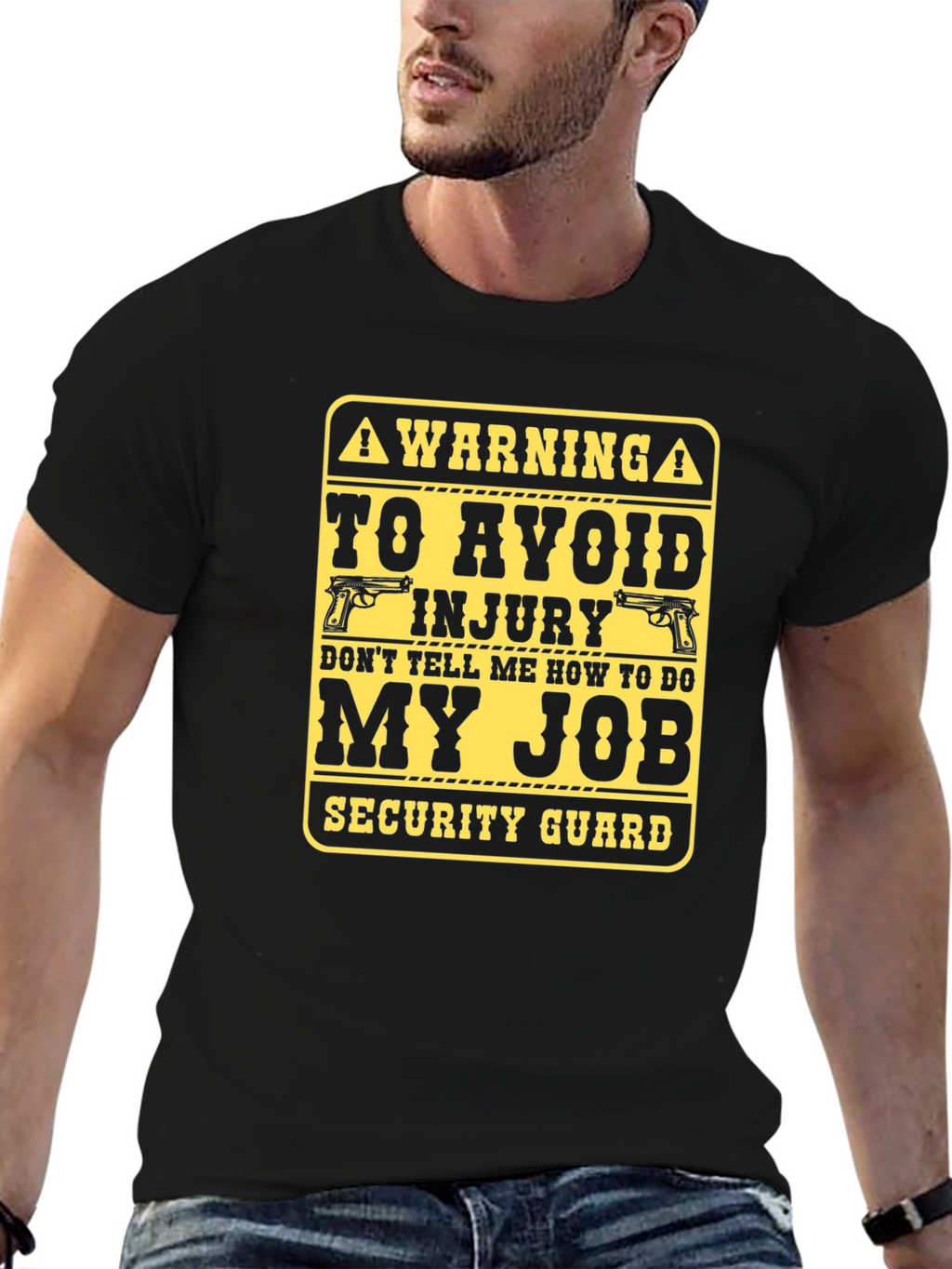 Warning Security Guard Job T-Shirt