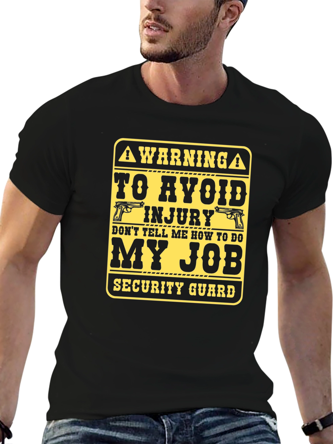 Warning Security Guard Job T-Shirt
