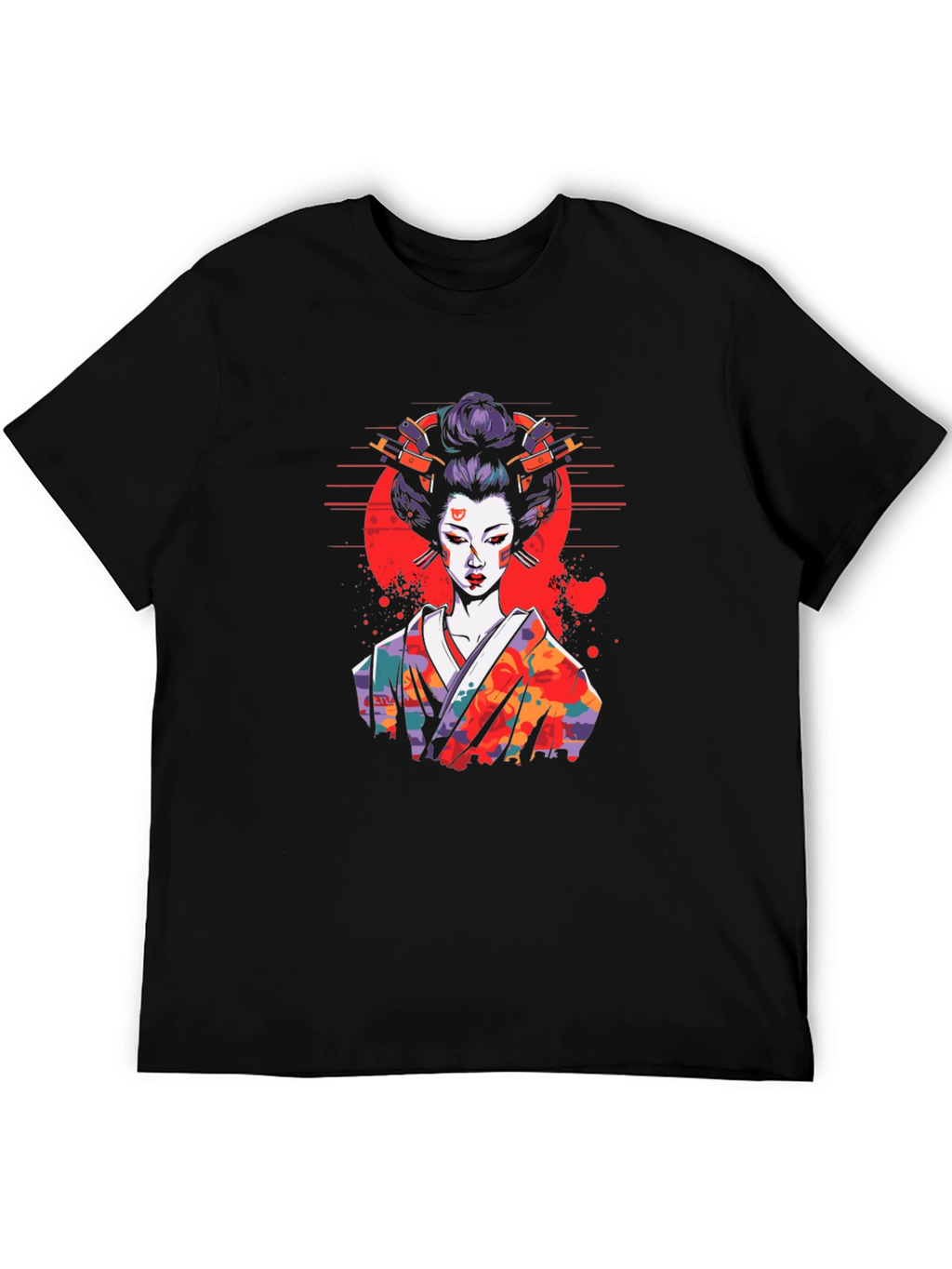 Geisha Art Graphic T-Shirt - Stylish Unisex Tee