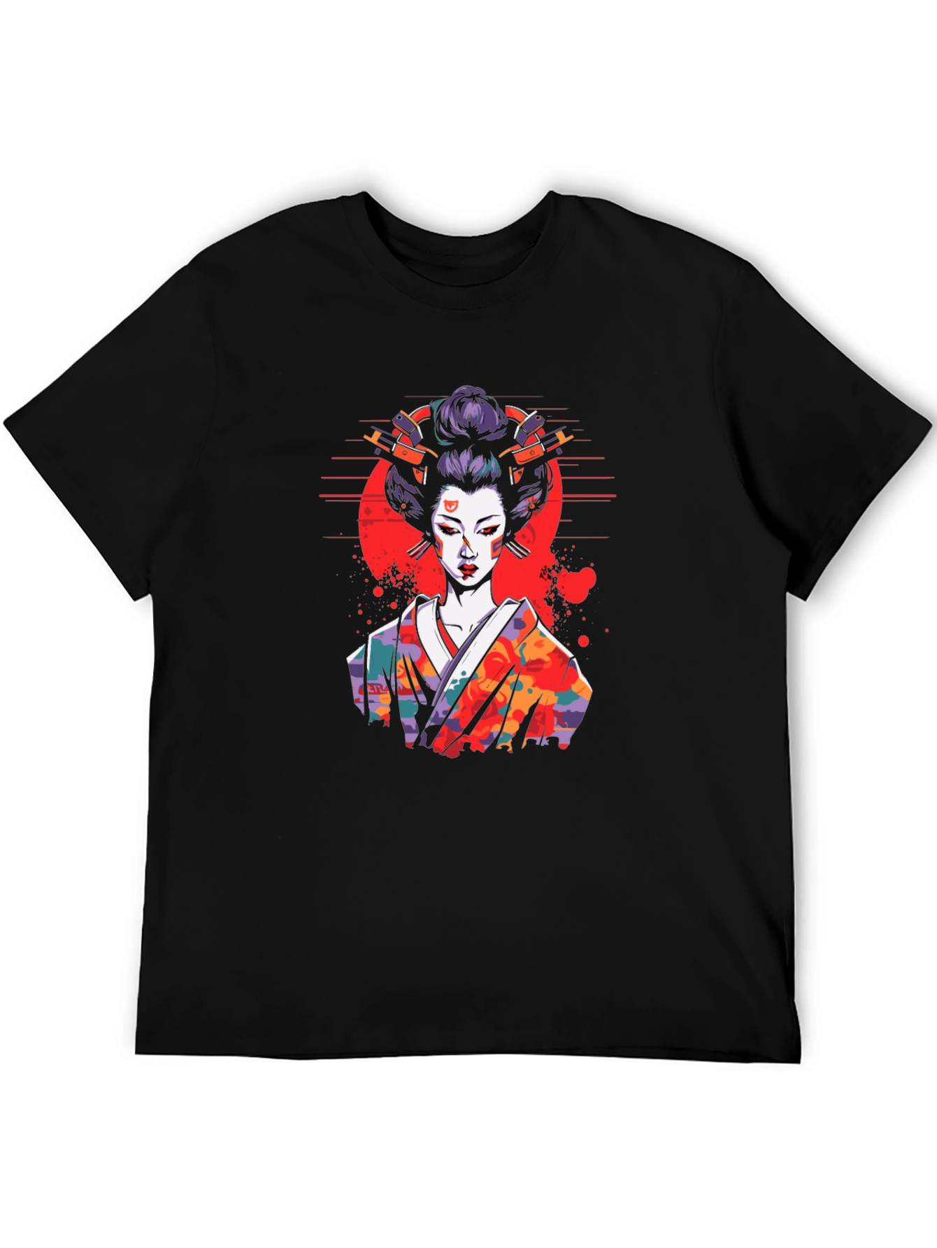 Geisha Art Graphic T-Shirt - Stylish Unisex Tee