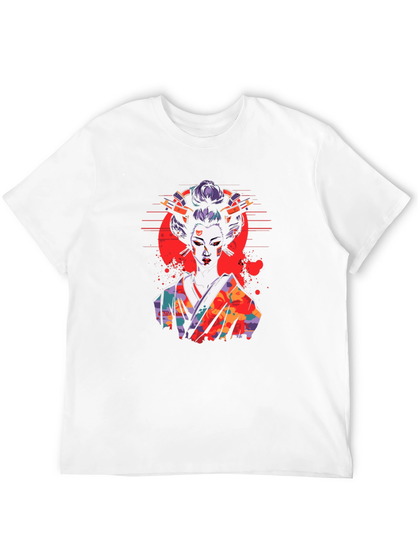Geisha Art Graphic T-Shirt - Stylish Unisex Tee