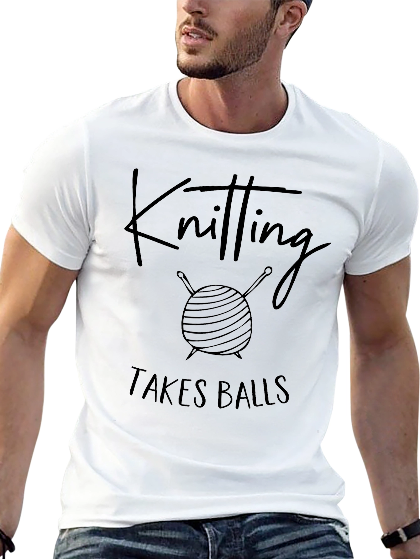 Knitting Takes Balls Graphic T-Shirt