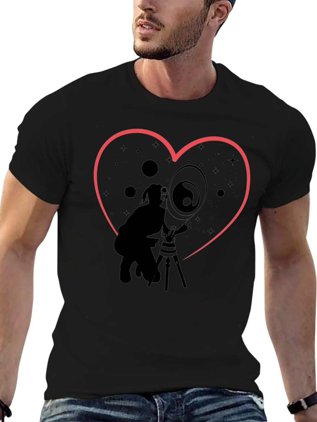 Astronomy Lover T-Shirt - Heart Constellation Design