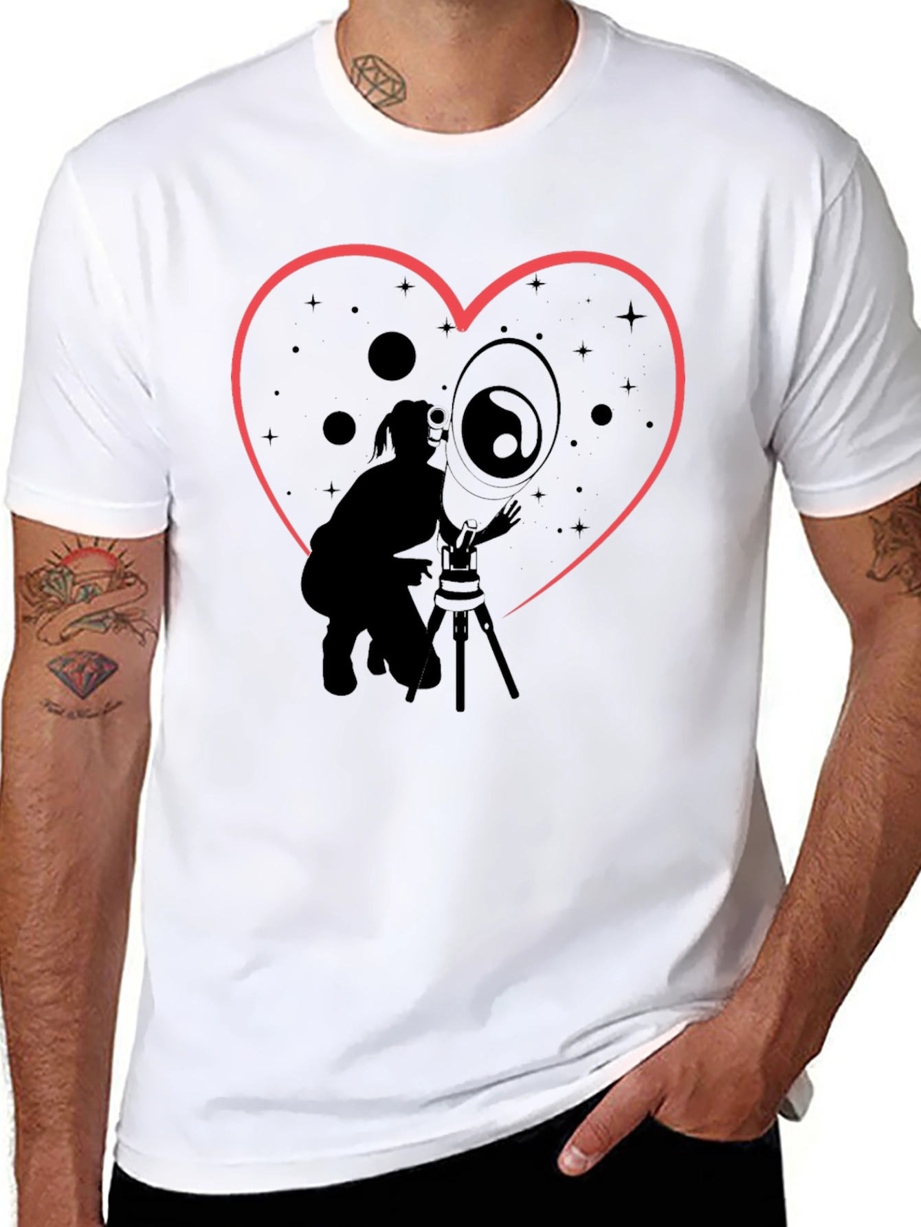 Astronomy Lover T-Shirt - Heart Constellation Design