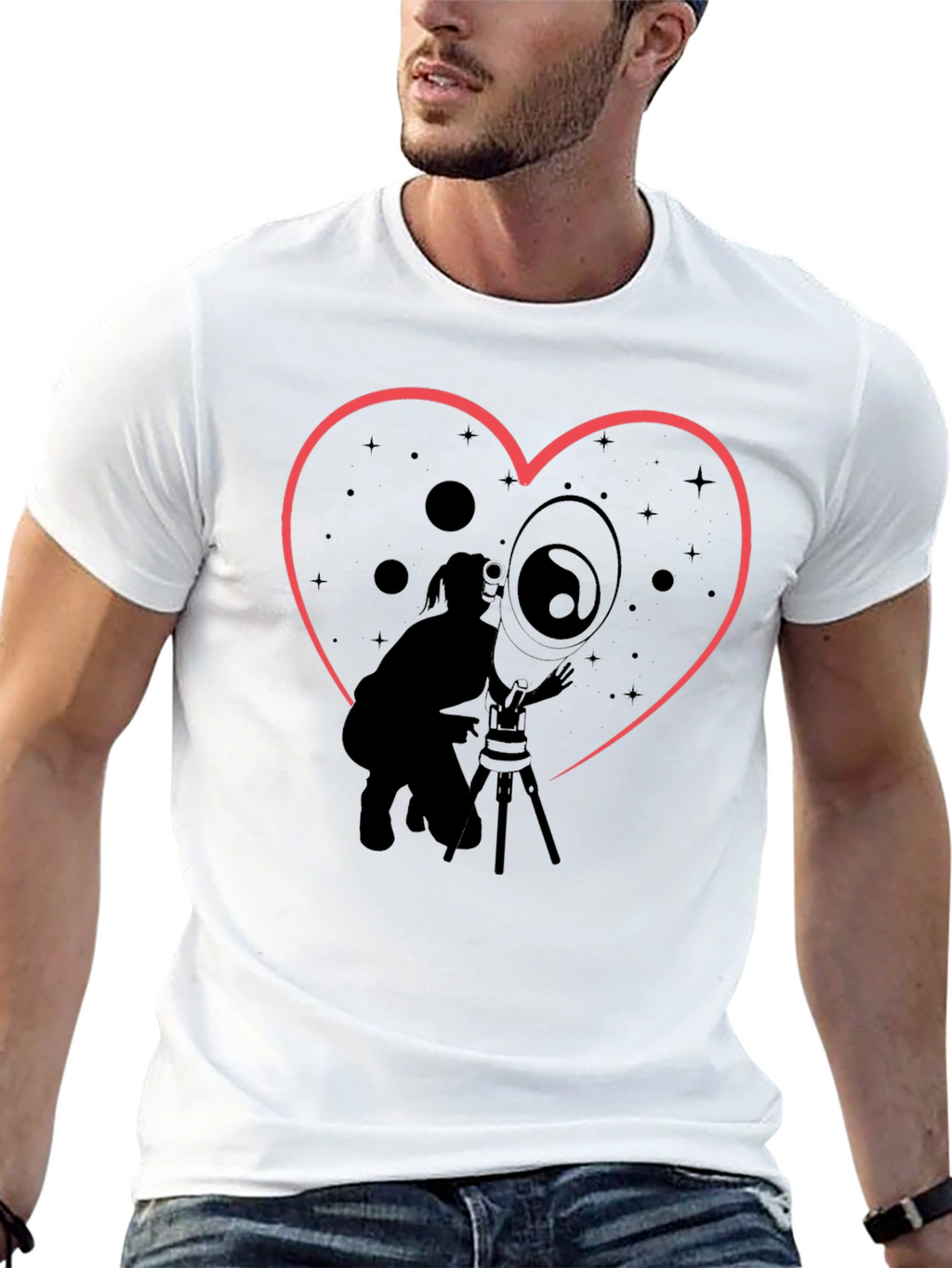 Astronomy Lover T-Shirt - Heart Constellation Design