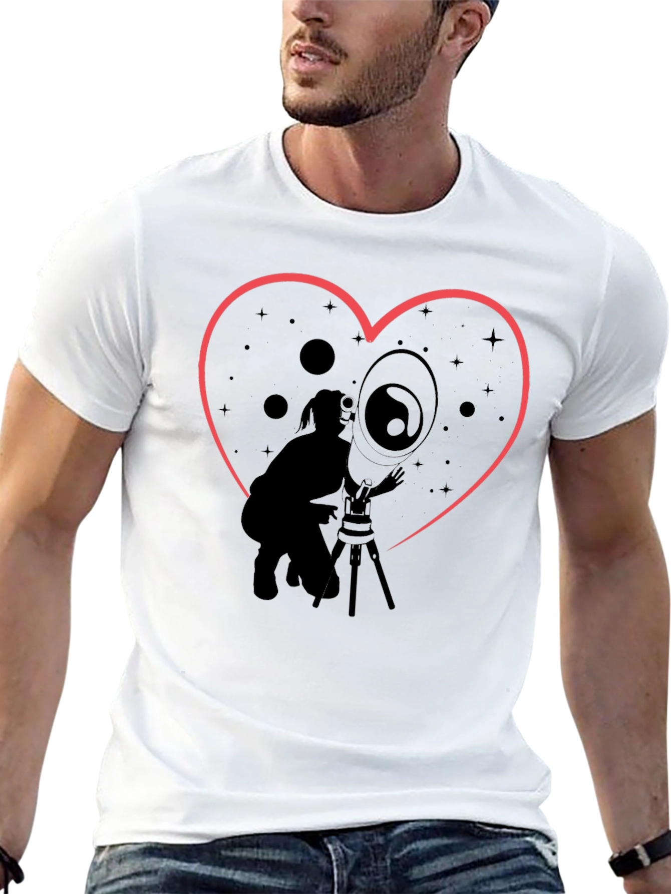 Astronomy Lover T-Shirt - Heart Constellation Design