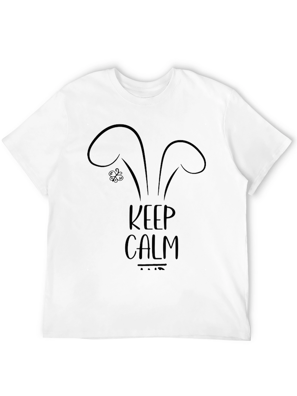 Keep Calm Bunny Ears Black Graphic Tee