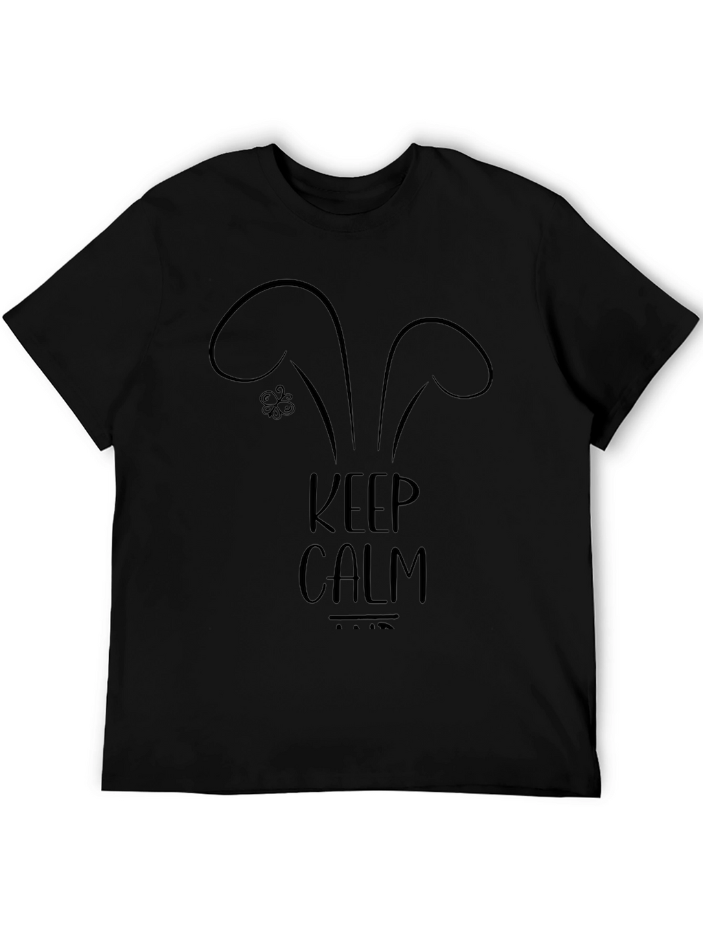 Keep Calm Bunny Ears Black Graphic Tee