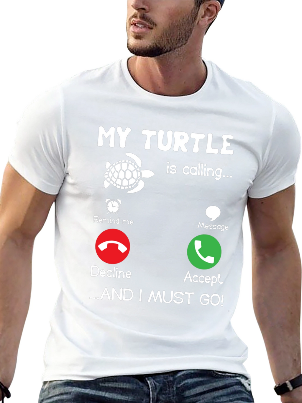My Turtle is Calling Graphic Tee