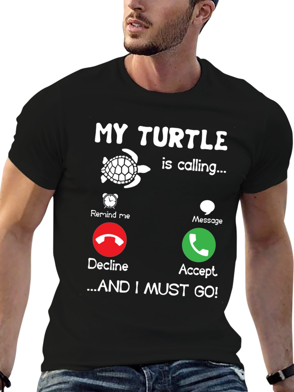 My Turtle is Calling Graphic Tee