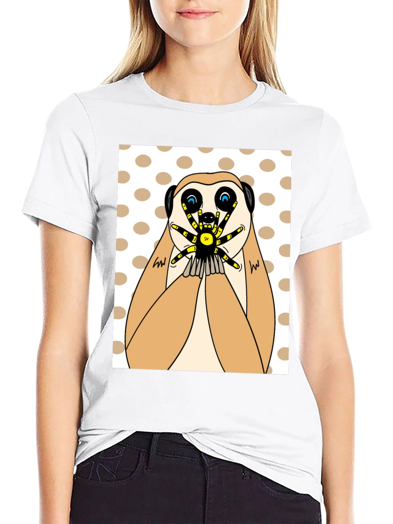 Meerkat & Spider Graphic T-Shirt - Unique Design