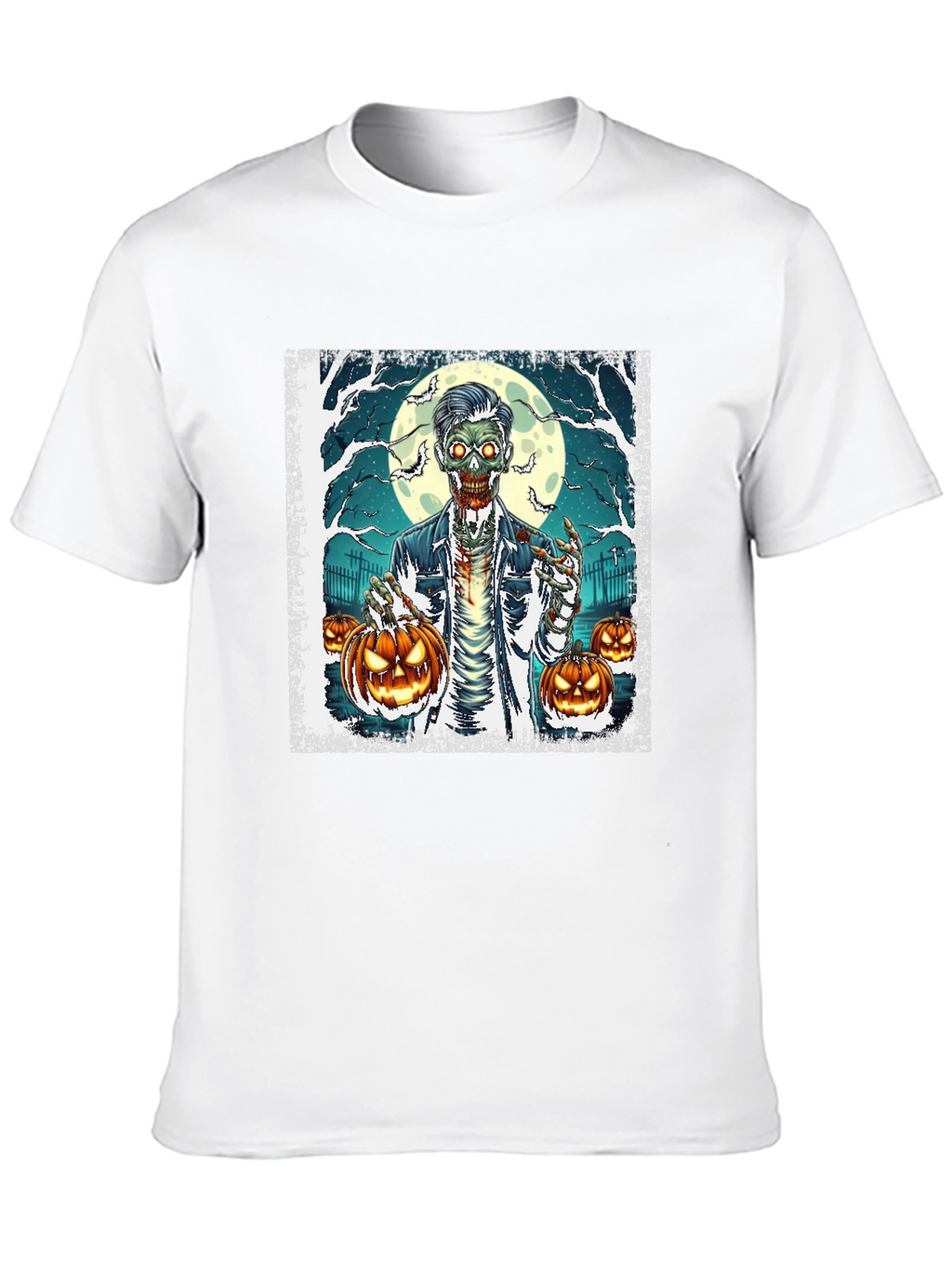 Zombie Halloween Pumpkin Graphic Tee