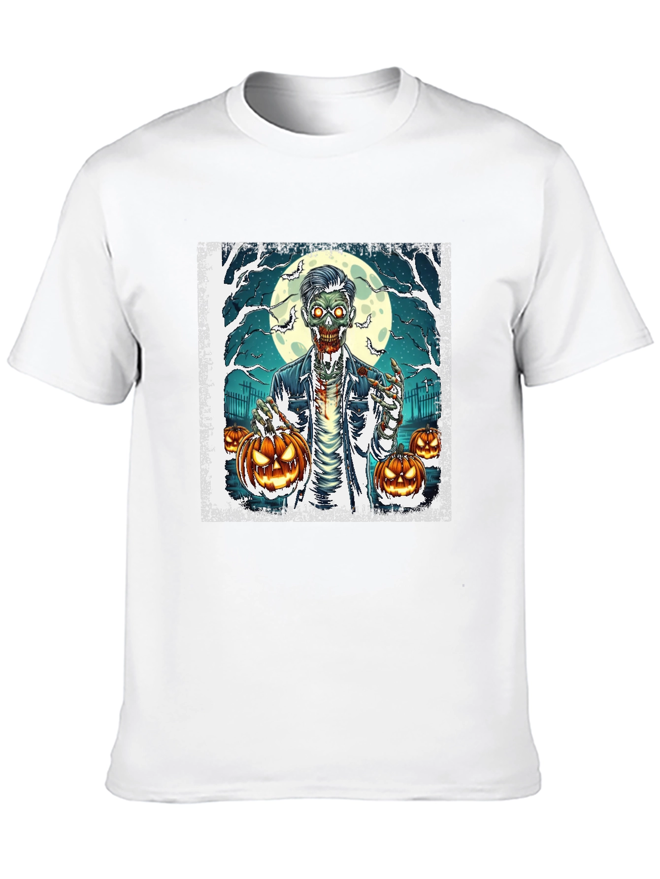 Zombie Halloween Pumpkin Graphic Tee