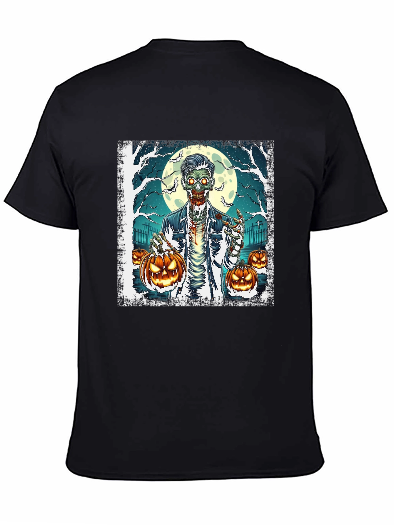 Zombie Halloween Pumpkin Graphic Tee