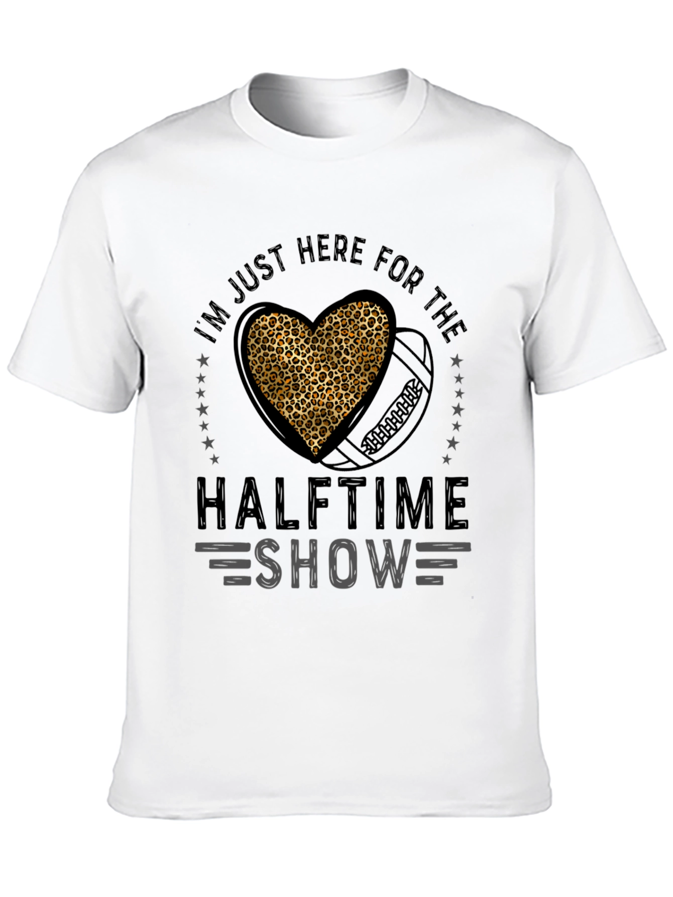 Halftime Show Leopard Heart Football T-Shirt