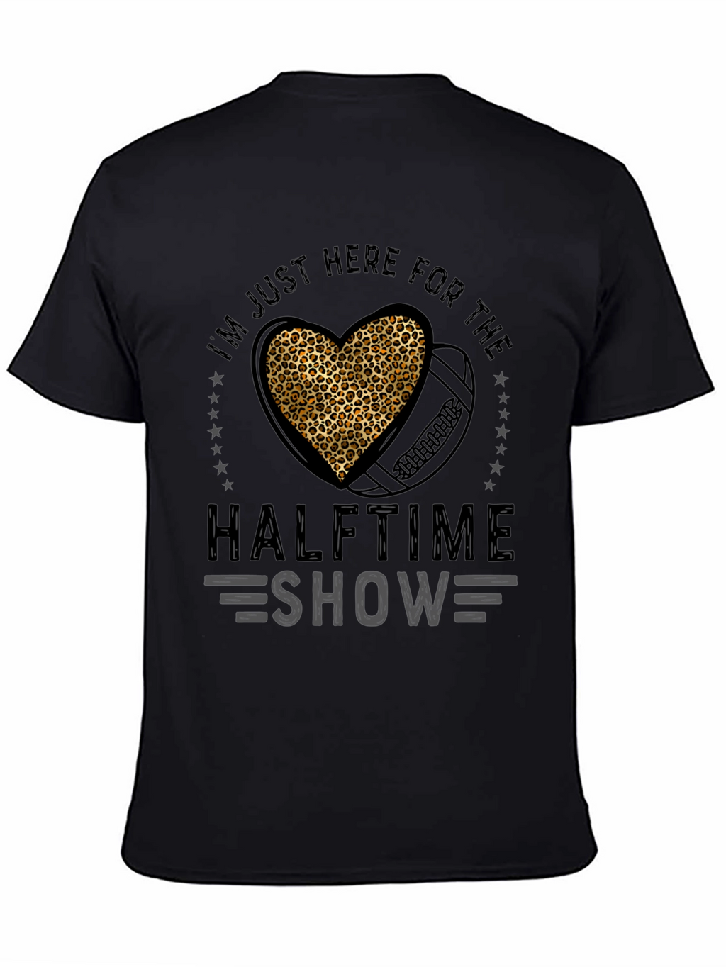 Halftime Show Leopard Heart Football T-Shirt