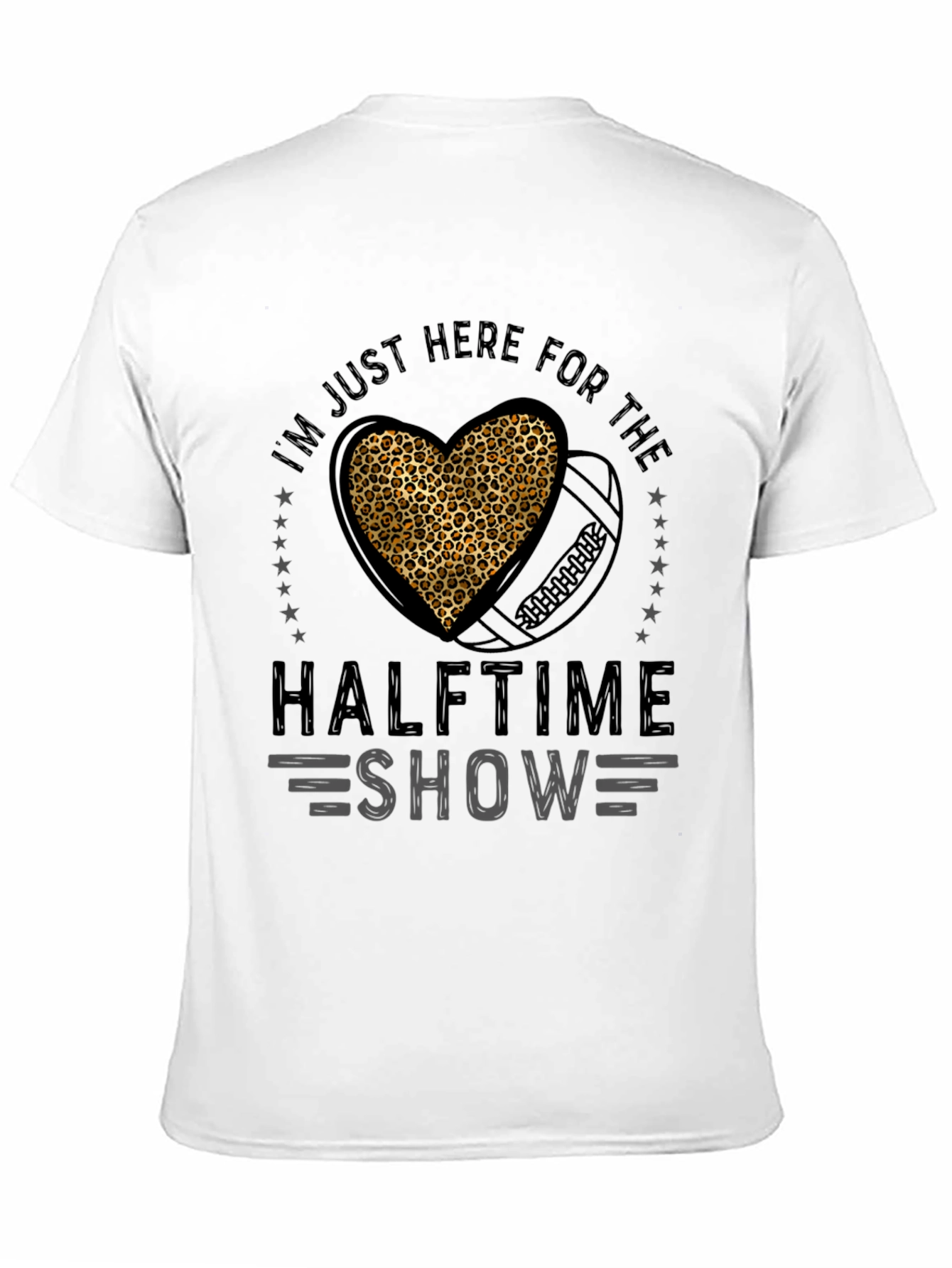 Halftime Show Leopard Heart Football T-Shirt