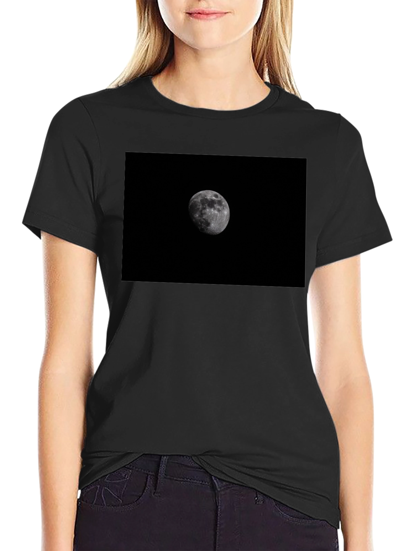 Moon Graphic Black T-Shirt
