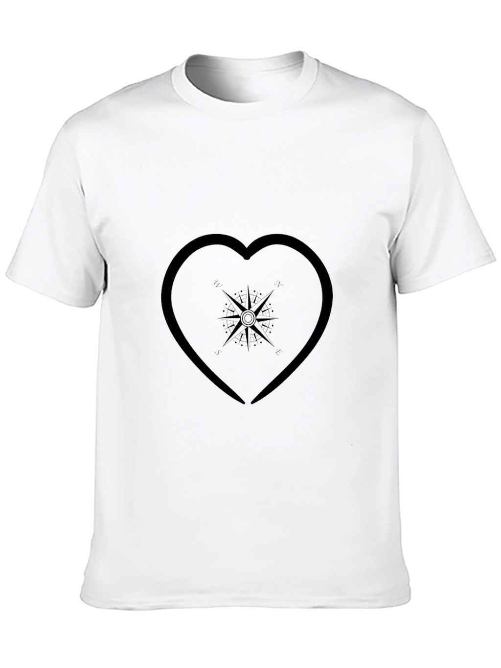 Compass Heart Graphic Tee - Mens Black T-Shirt