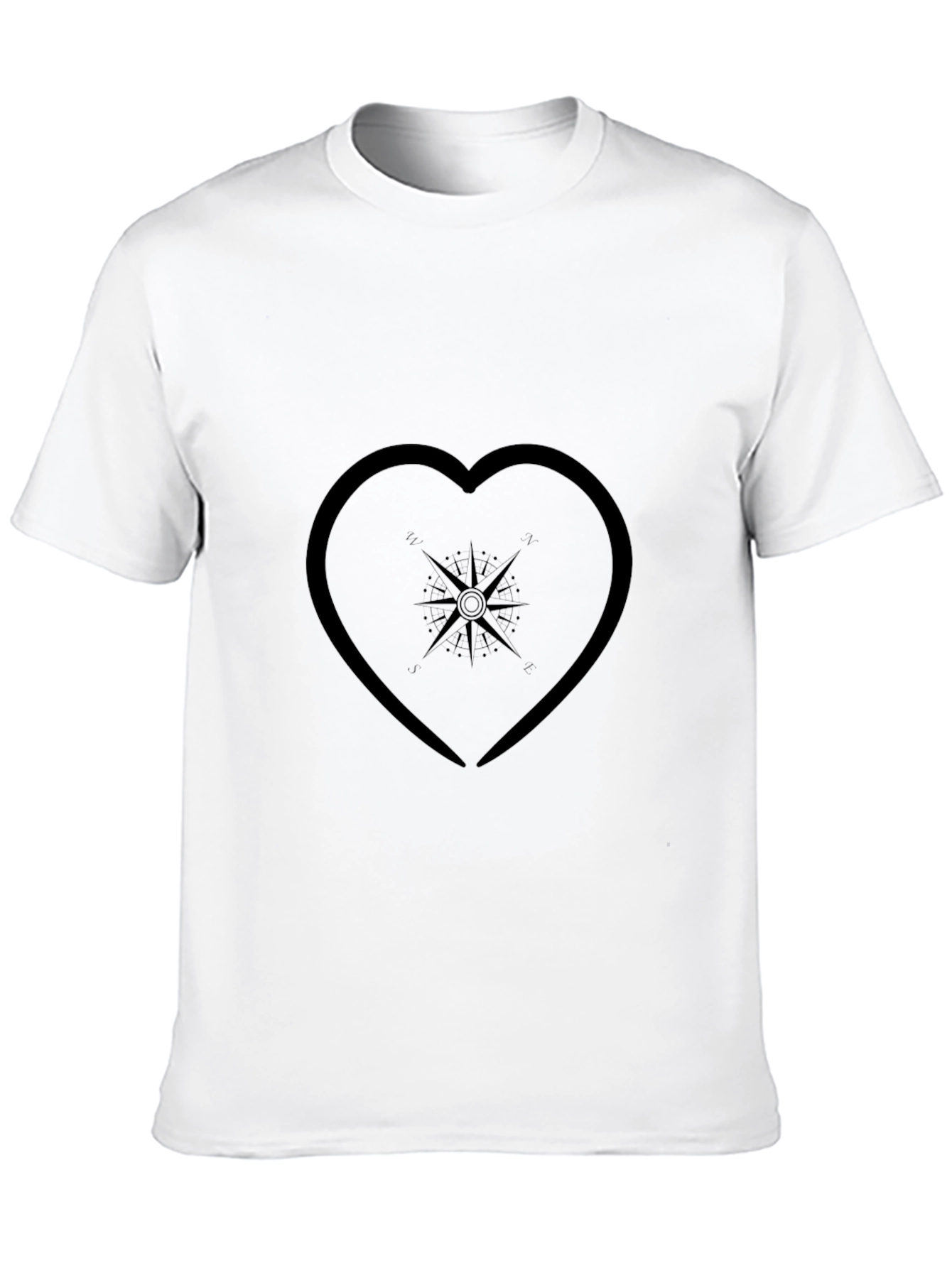 Compass Heart Graphic Tee - Mens Black T-Shirt