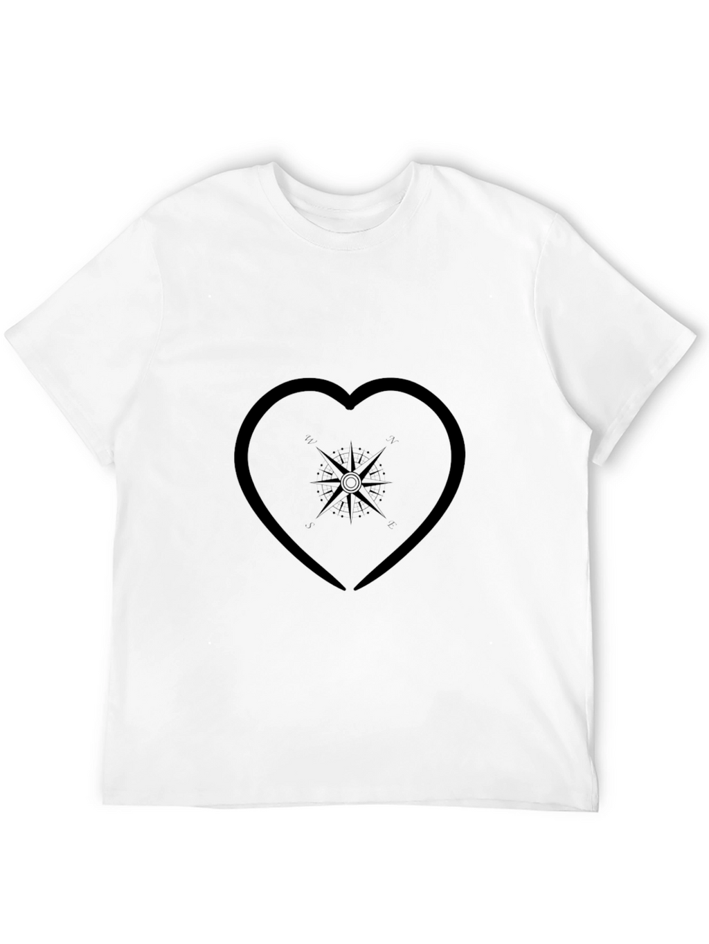 Compass Heart Graphic Tee - Mens Black T-Shirt