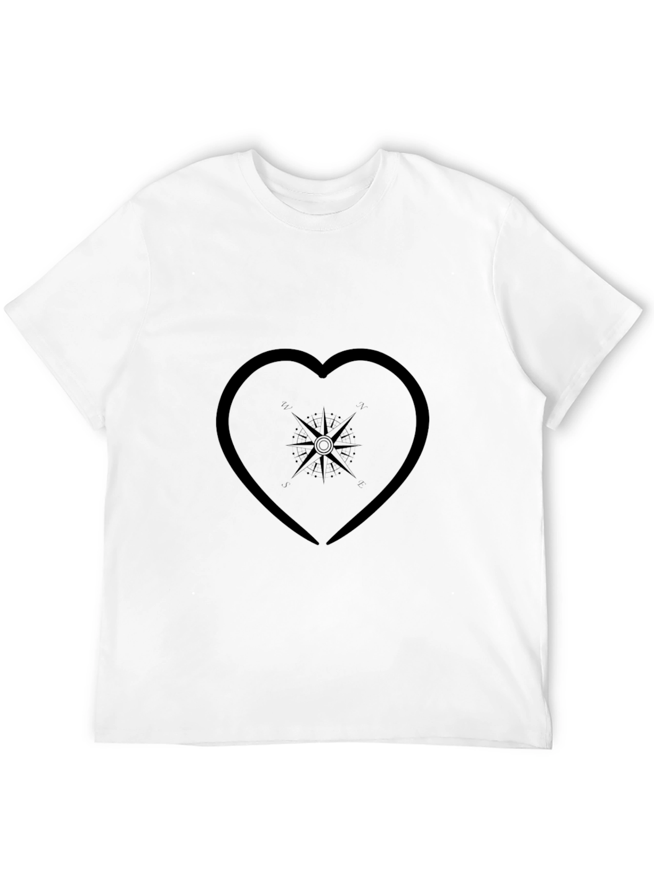 Compass Heart Graphic Tee - Mens Black T-Shirt