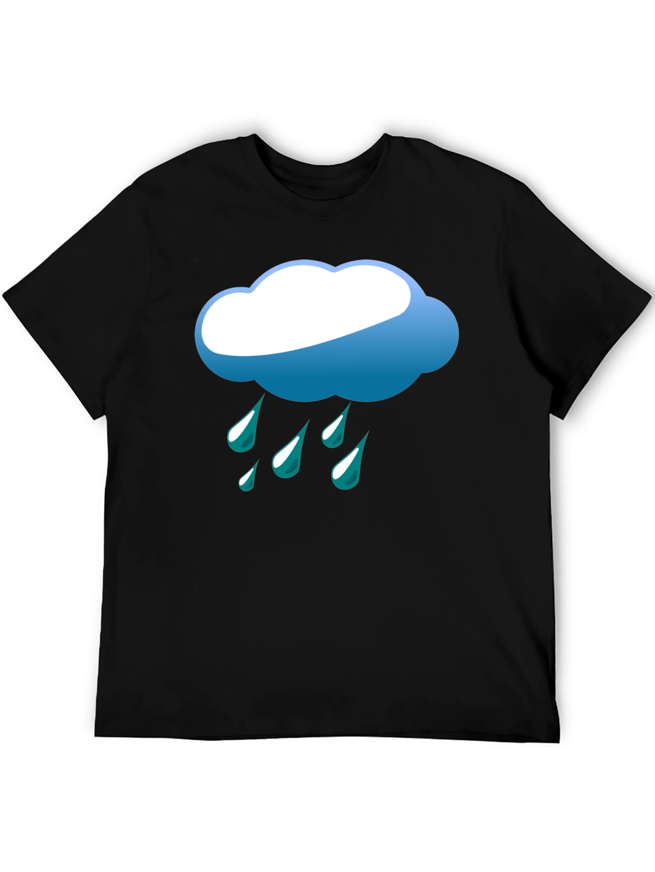Rainy Day Graphic Tee - Black Cotton T-Shirt