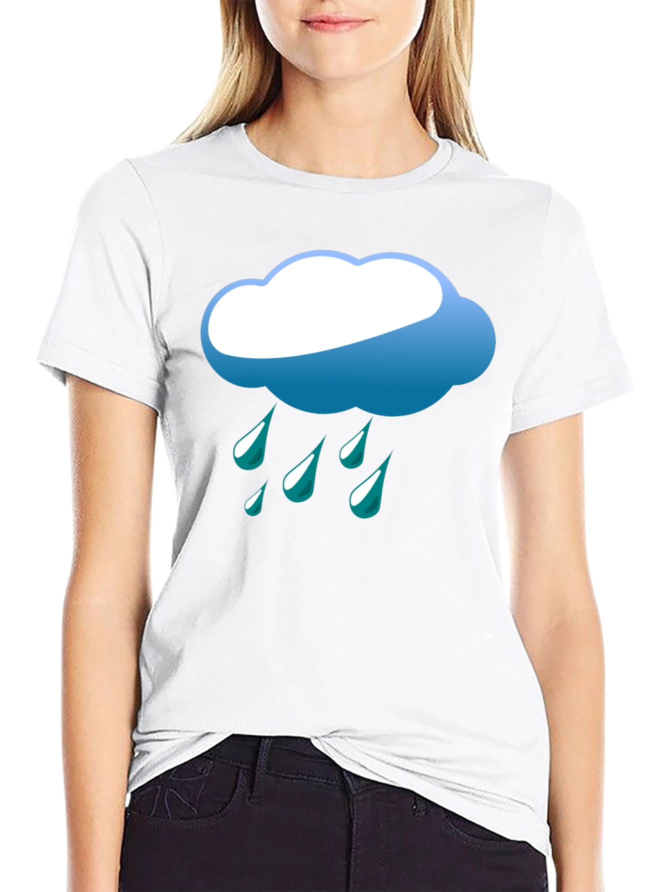 Rainy Day Graphic Tee - Black Cotton T-Shirt