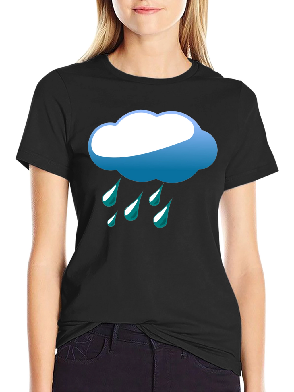 Rainy Day Graphic Tee - Black Cotton T-Shirt