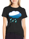Rainy Day Graphic Tee - Black Cotton T-Shirt