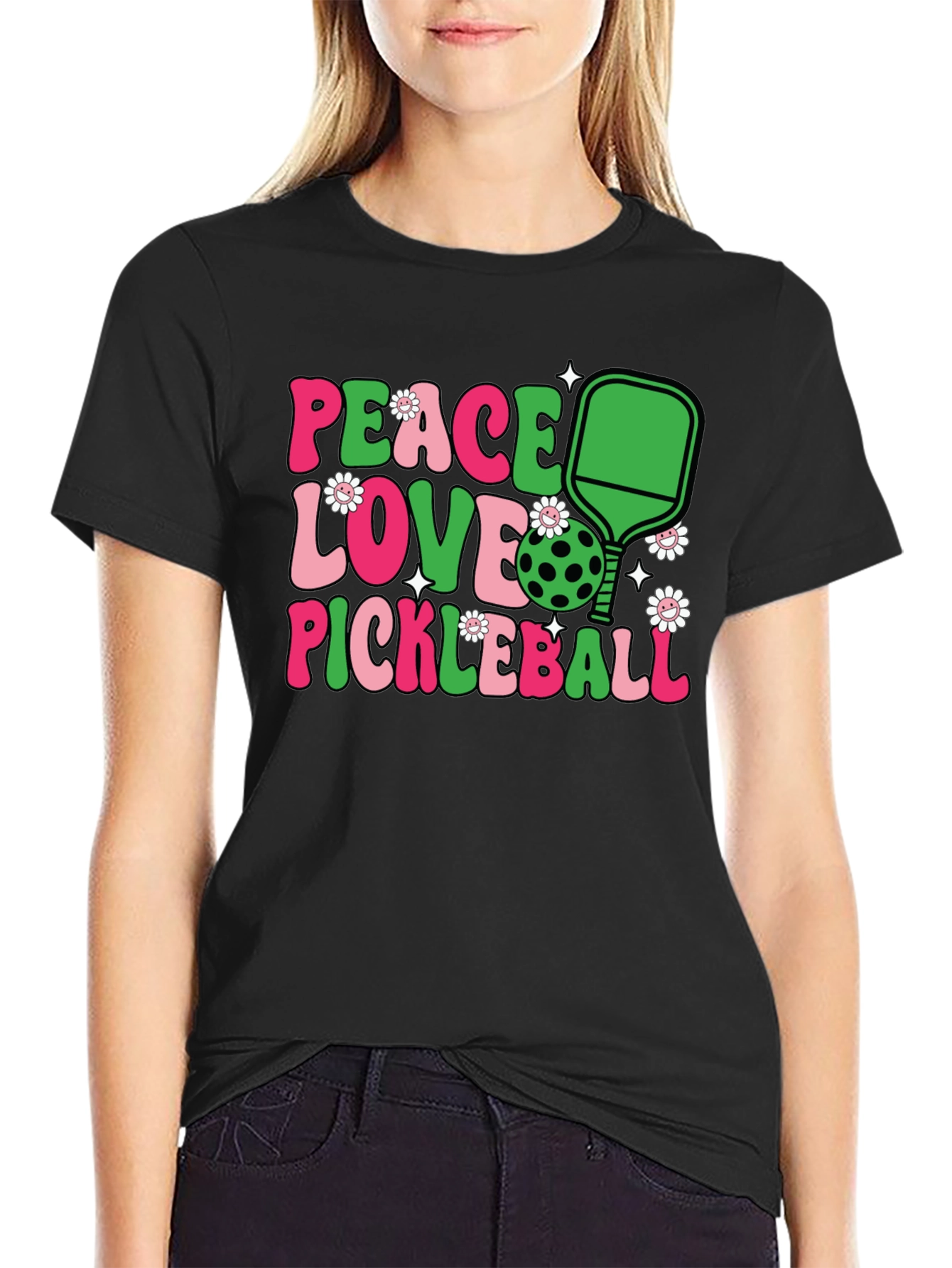 Peace Love Pickleball Graphic Tee