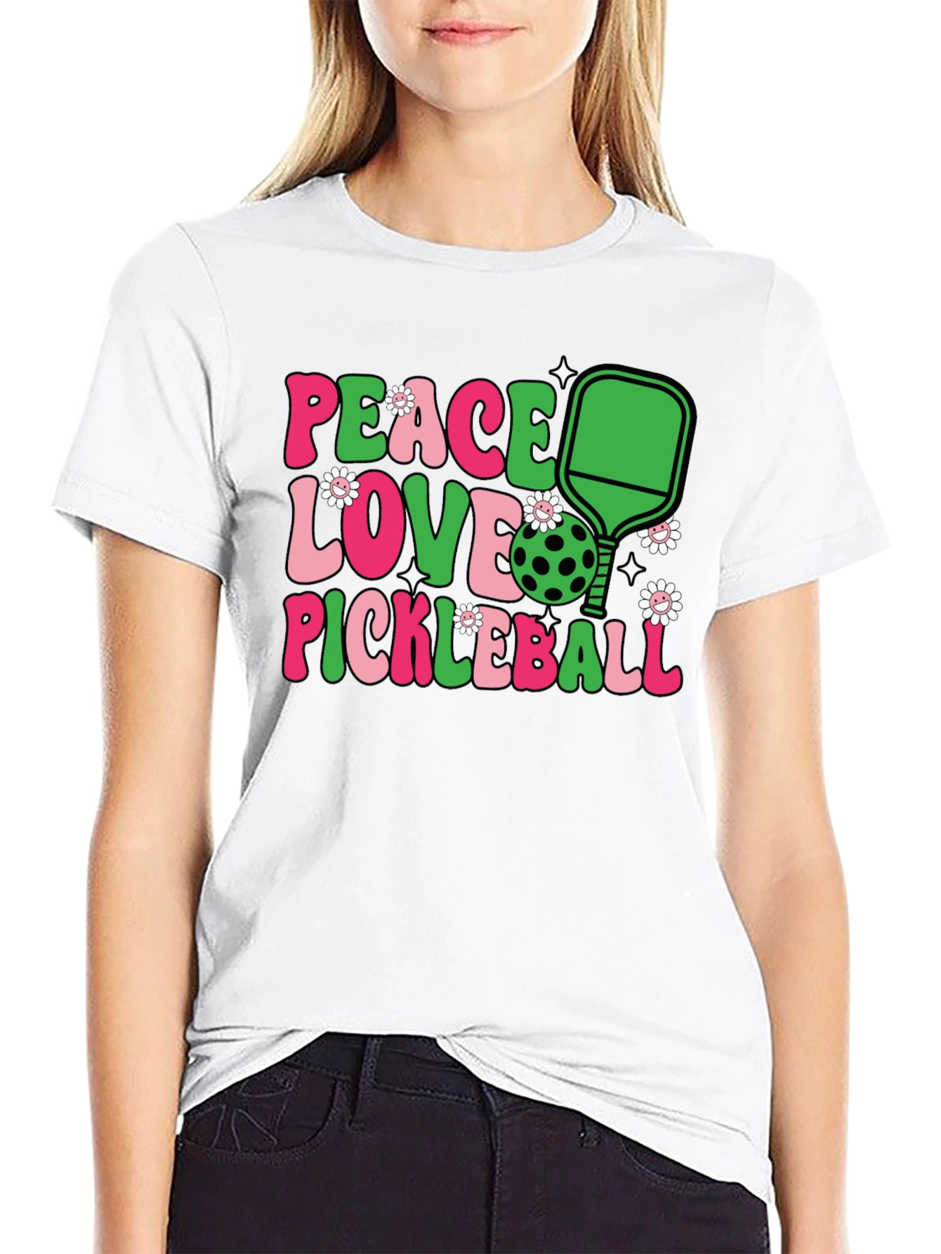Peace Love Pickleball Graphic Tee