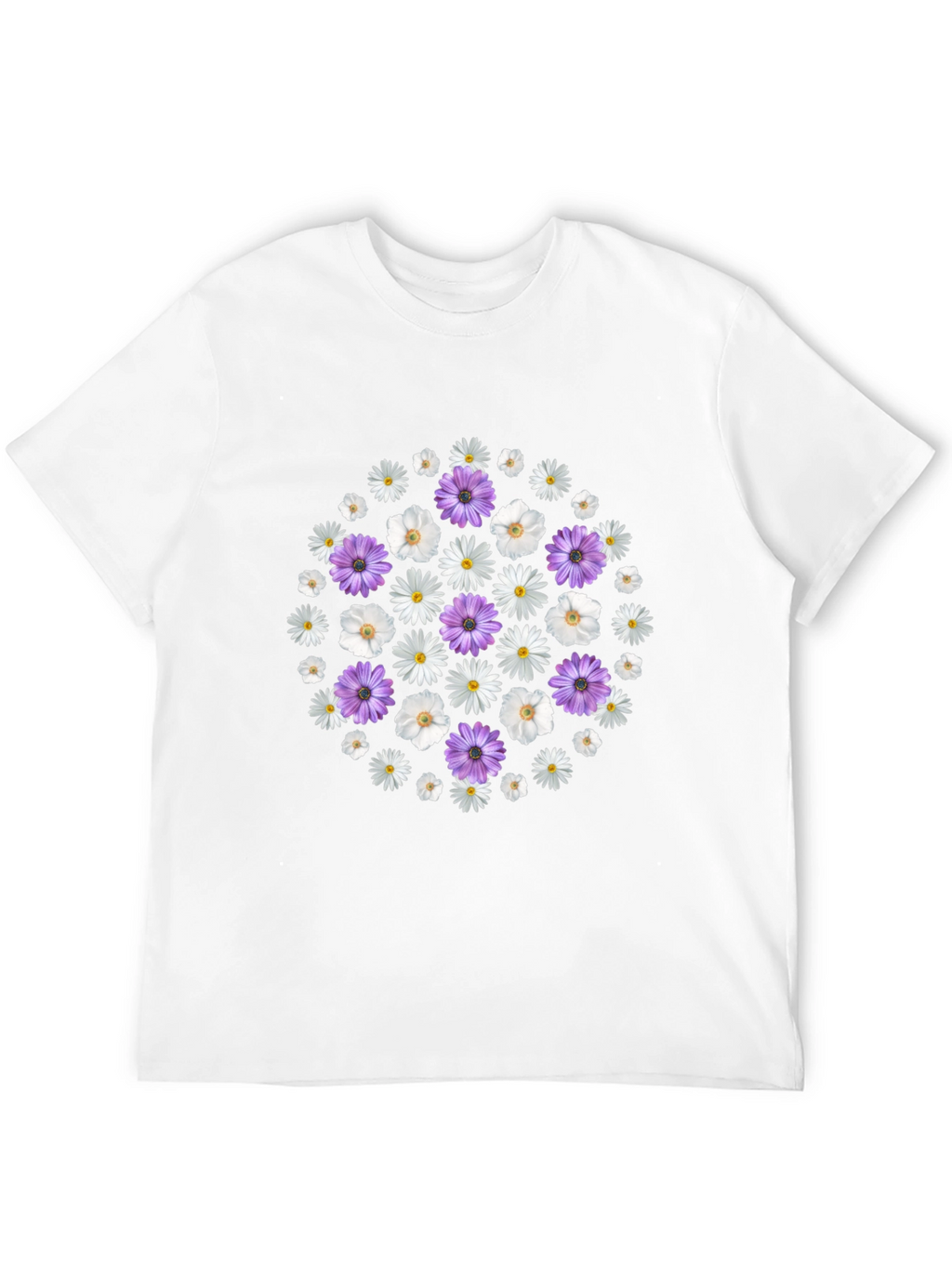 Floral Circle Tee - Stylish Graphic Print