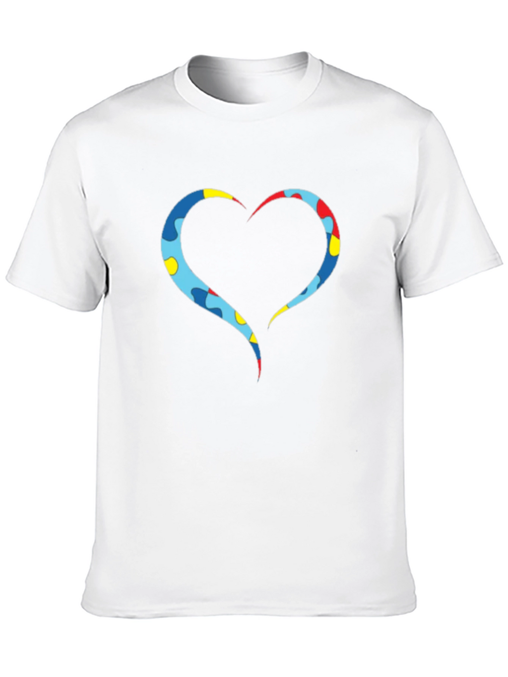 Heart Puzzle Piece Graphic Tee - Black Casual Shirt