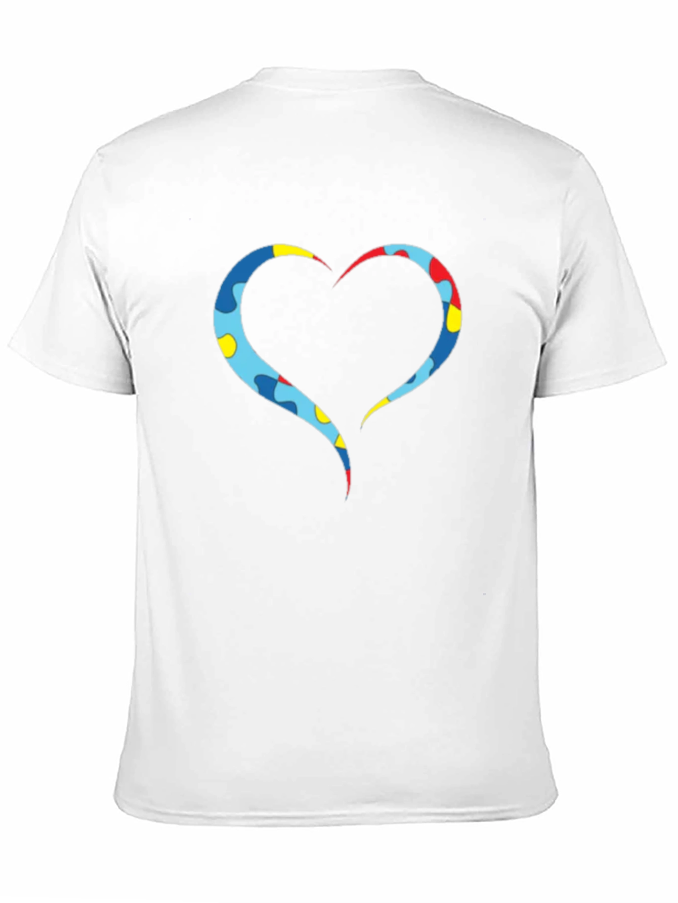 Heart Puzzle Piece Graphic Tee - Black Casual Shirt