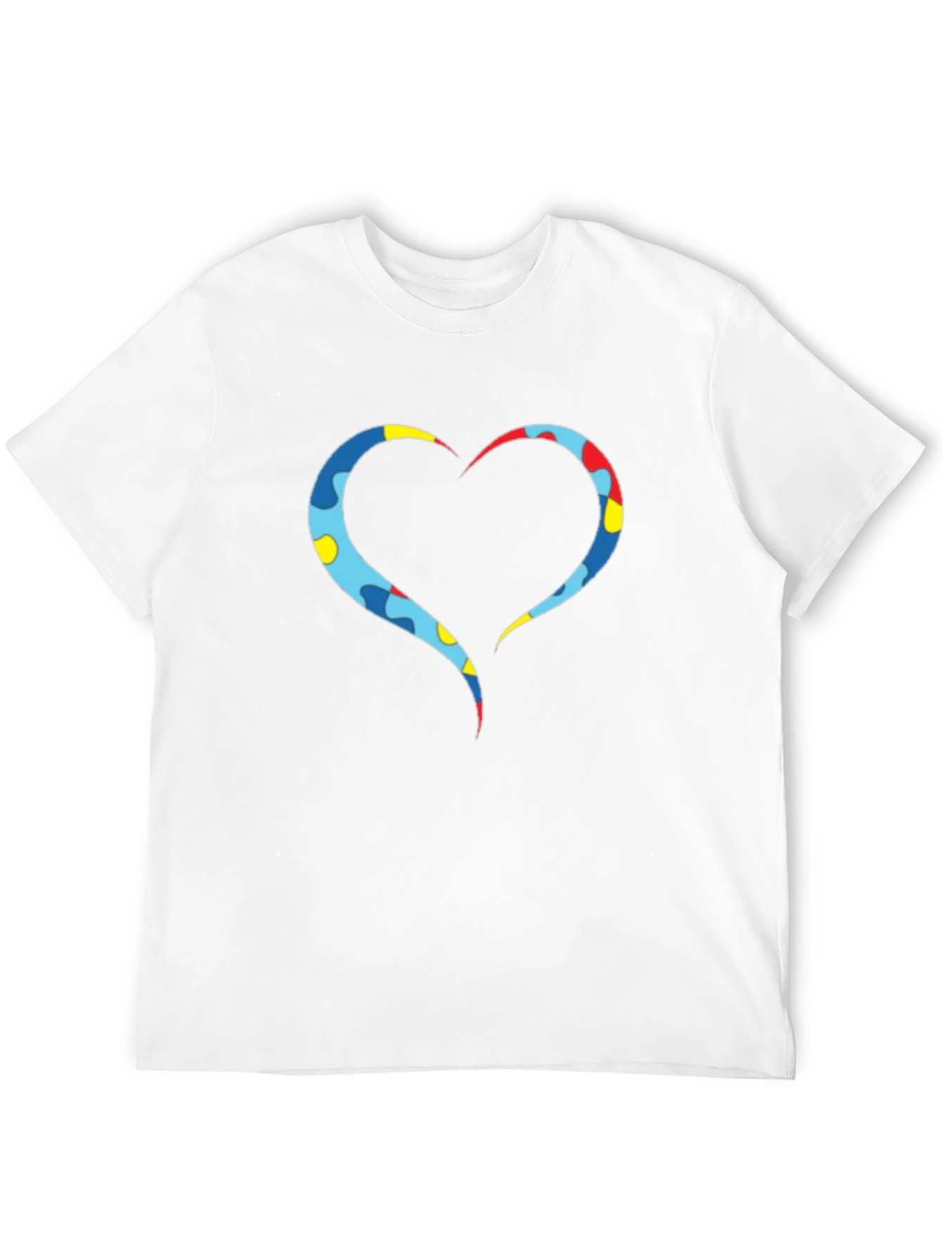 Heart Puzzle Piece Graphic Tee - Black Casual Shirt