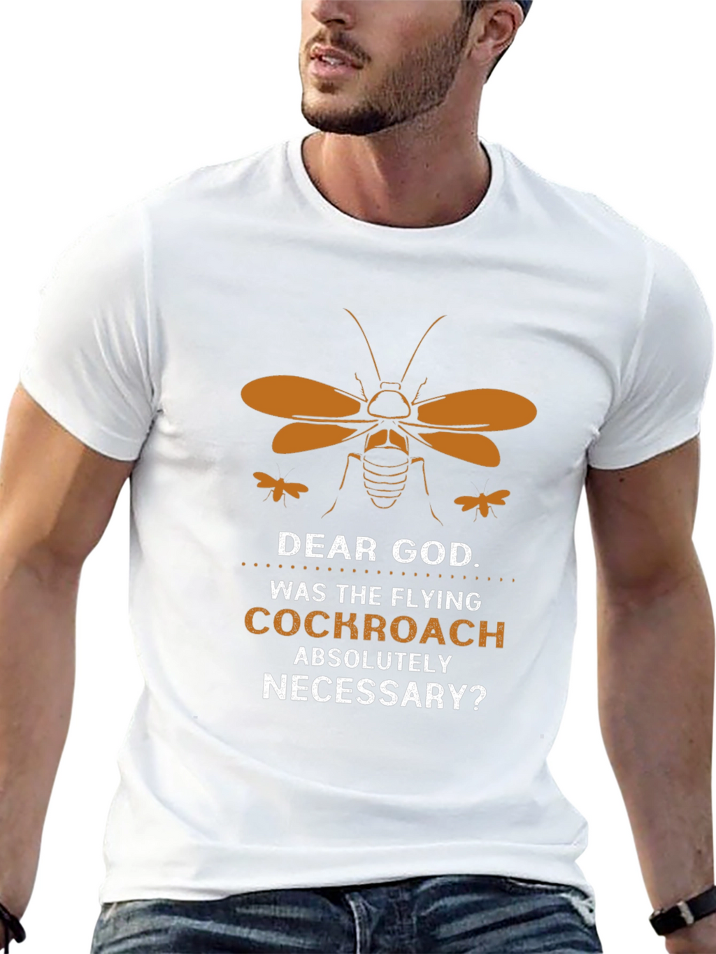 Dear God Flying Cockroach Graphic Tee