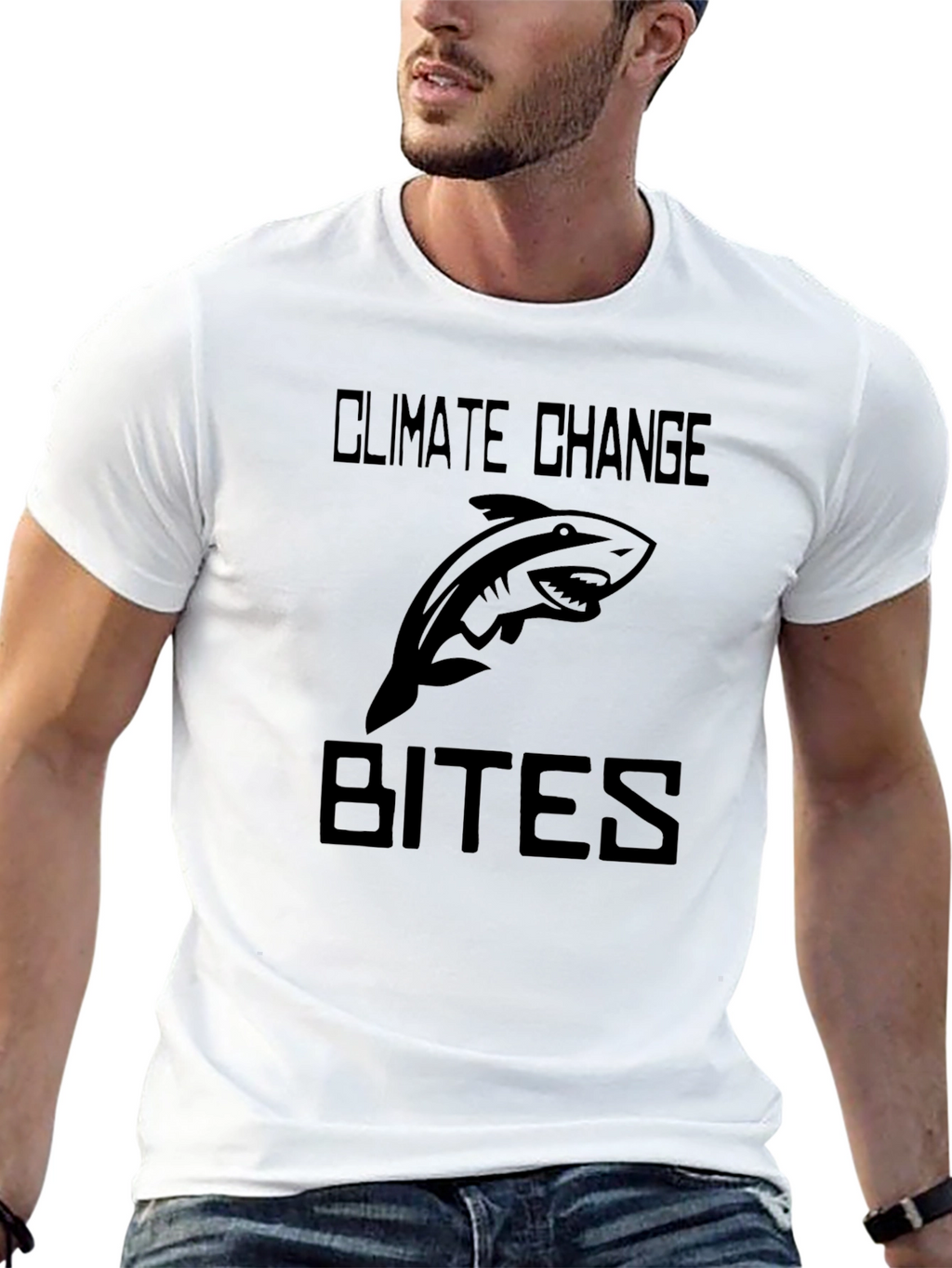Climate Change Bites T-Shirt - Shark Graphic Tee
