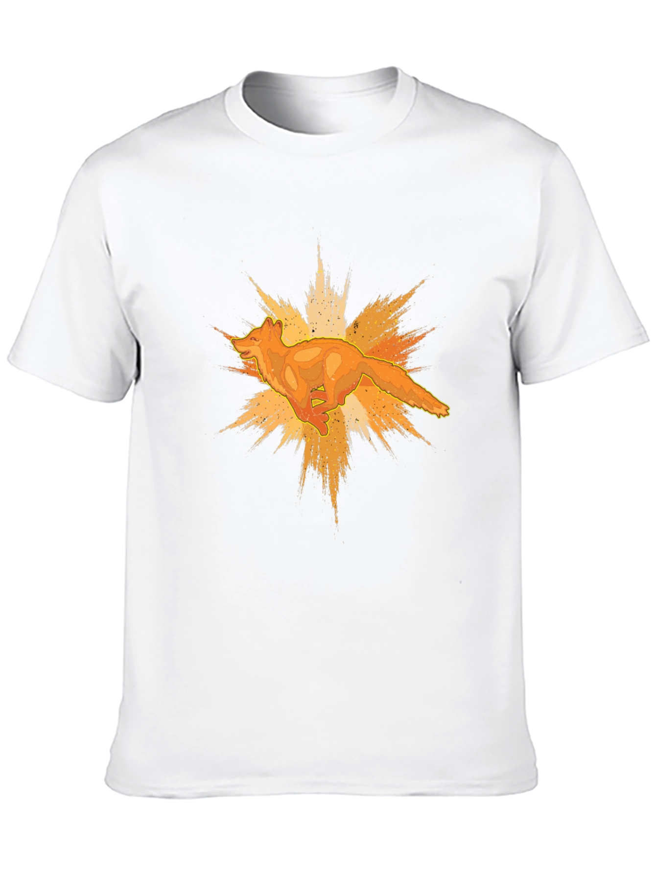 Bold Black T-Shirt with Abstract Fox Graphic