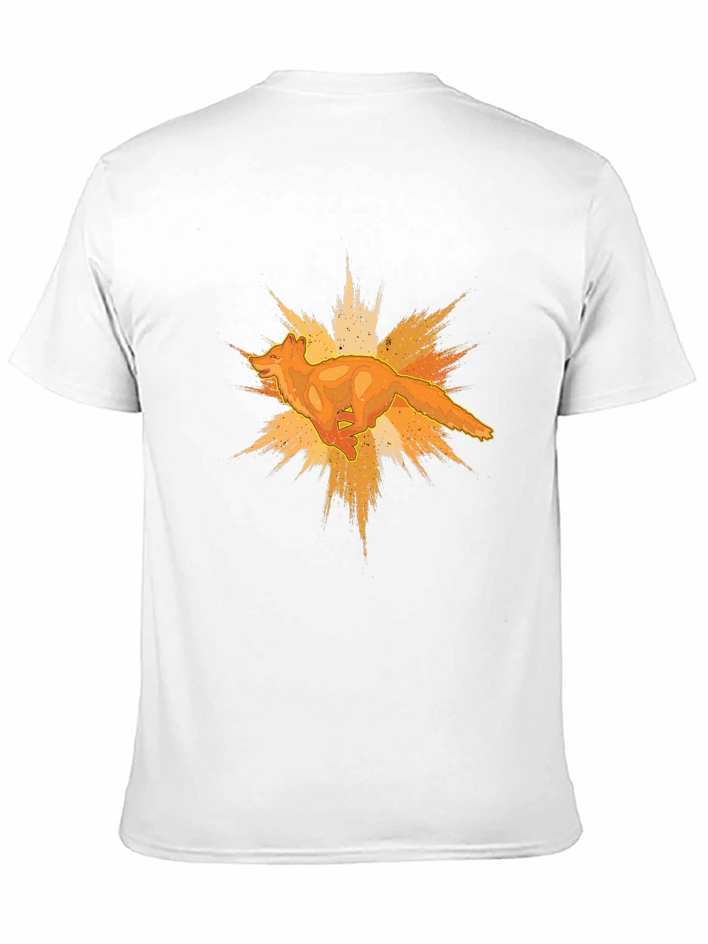 Bold Black T-Shirt with Abstract Fox Graphic