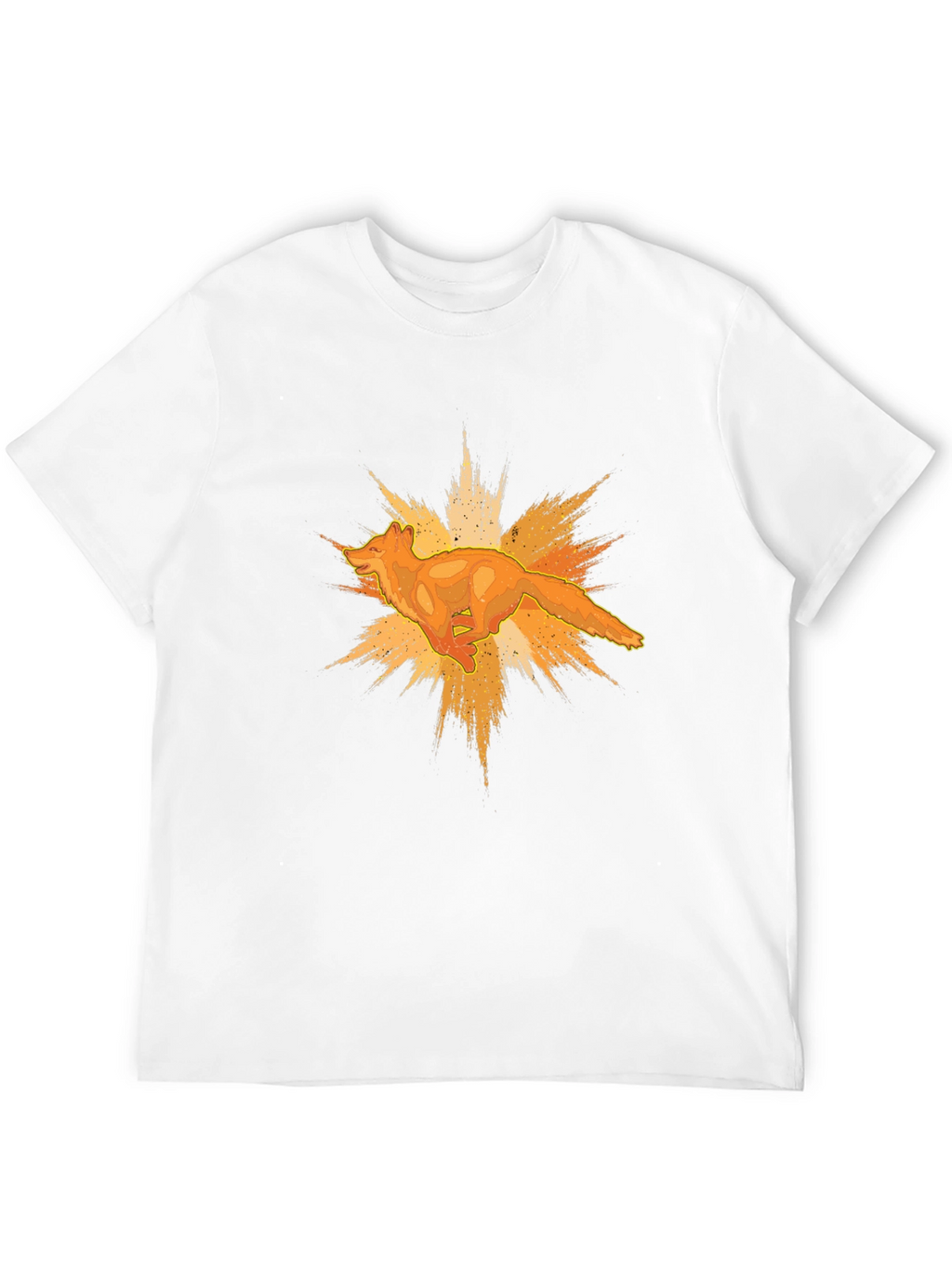 Bold Black T-Shirt with Abstract Fox Graphic