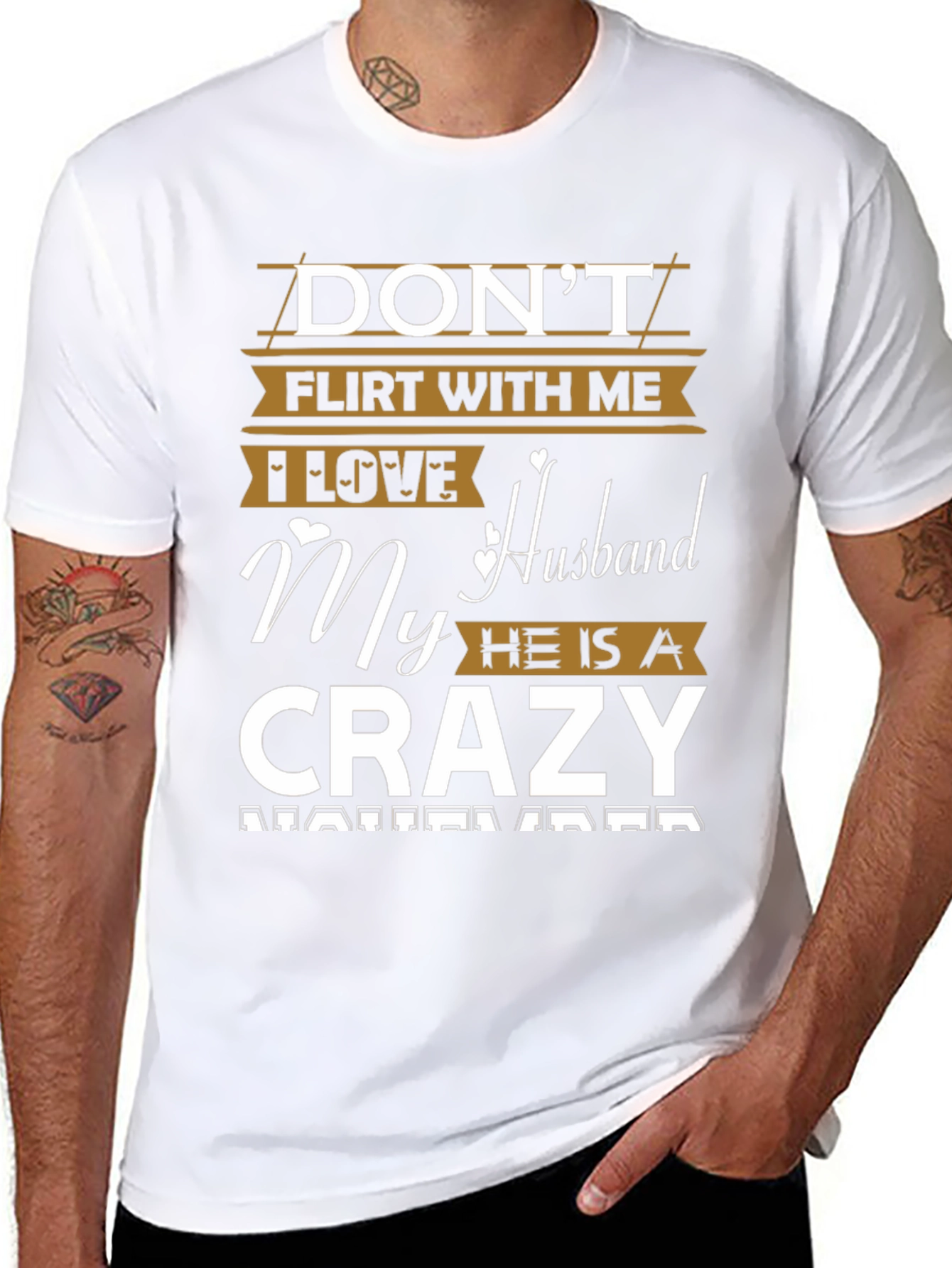 Dont Flirt With Me Crazy Husband T-Shirt