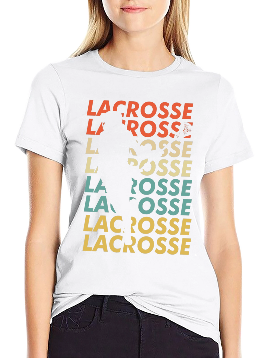 Retro Lacrosse Player T-Shirt