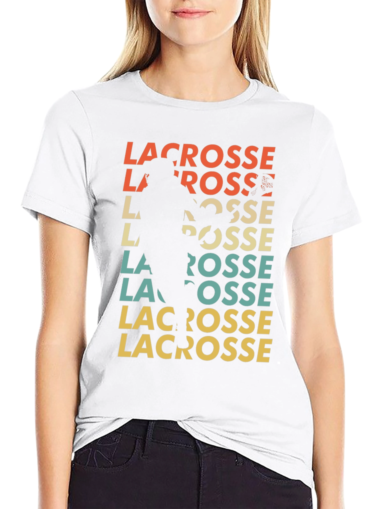 Retro Lacrosse Player T-Shirt
