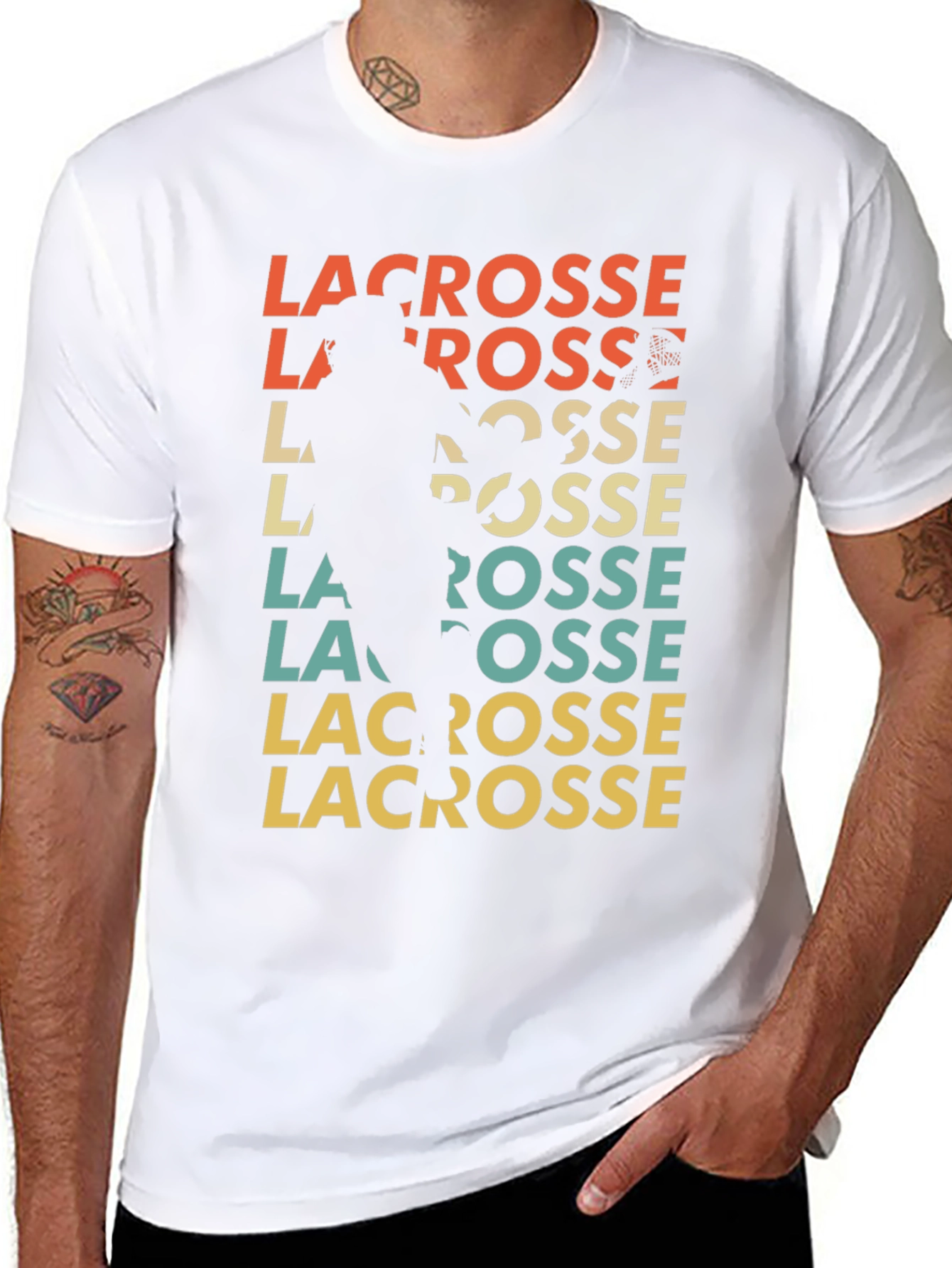 Retro Lacrosse Player T-Shirt